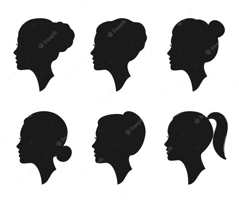 Premium Vector Woman Profile Silhouette With Different Hairstyles