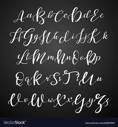 Hand Drawn Alphabet Calligraphy Letters Royalty Free Vector