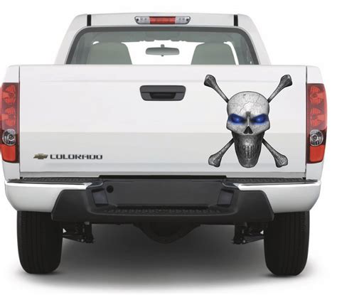 skull and crossbones truck tailgate decal xtreme digital graphix