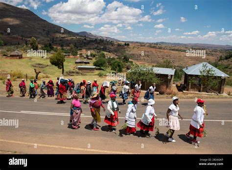 Women Dancing In A Basotho Initiation Ceremony In A Village Near