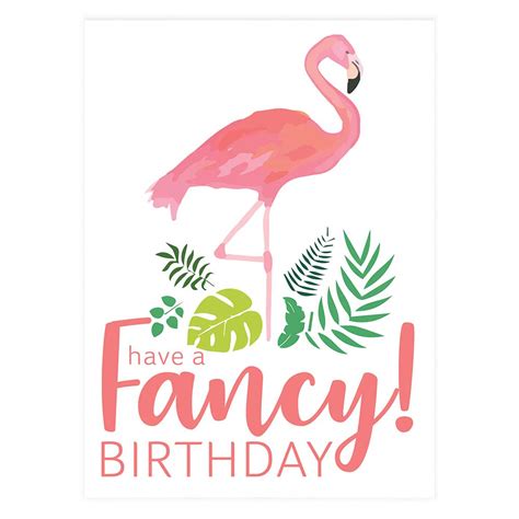 Flamingo cake topper this beautiful flamingo cake topper features little flamingo and is the perfect finish to all birthday celebration cakes. Fancy Birthday Flamingo - Potluck Press