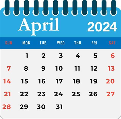 April 2024 Calendar Wall Calendar 2024 Template 33121945 Vector Art At