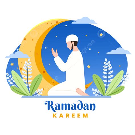 Hombre Rezando Ramadan Kareem Ilustración Png Ilustración De Ramadán