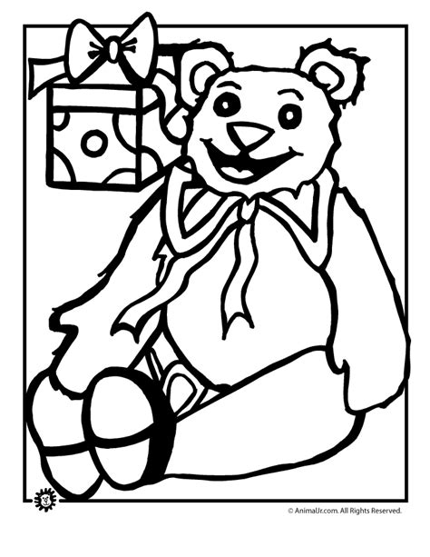 Teddy Bear Birthday Present Coloring Page Woo Jr Kids Activities