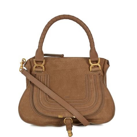 Chloé Marcie Medium Nubuck Leather Shoulder Bag In Brown Lyst