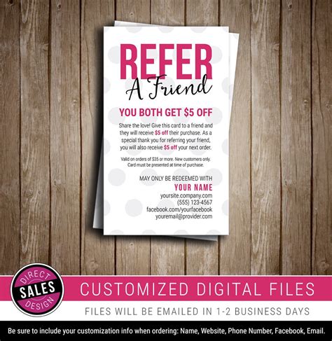 Refer A Friend Referral Card Business Card Promo Card