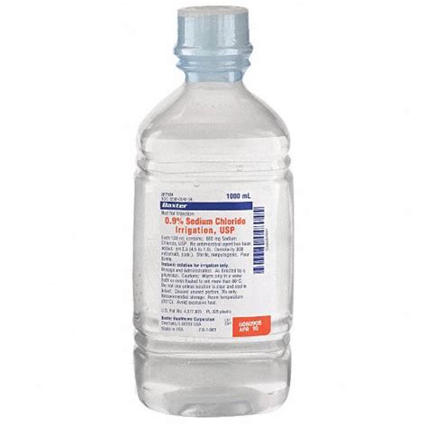Baxter Saline Liquid Solution Bottle 1l 1000ml 3pwk4bsci050124