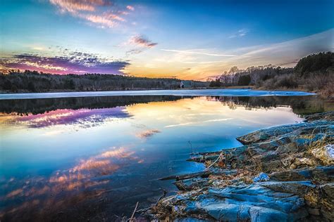 Wachusett Reservoir Sunset Photograph By Bob Bernier Pixels