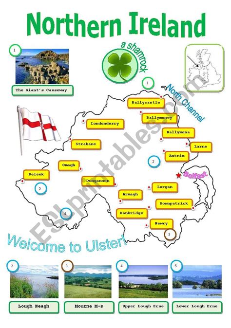 Northern Irelandmap Esl Worksheet By Diana561