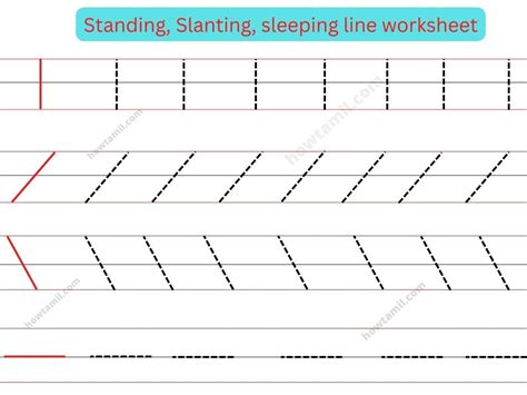 Learn Standing Slanting Sleeping Line And Curve For Nursery