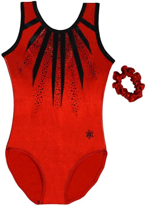 New Empress Red And Black Gymnastics Sleeveless Leotard By Snowflake