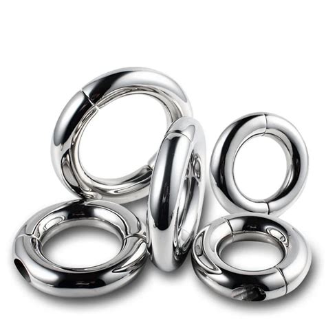5 Size Stainless Steel Penis Ring Ball Stretcher Cock Rings Sex Toys