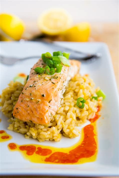 Slow Baked Salmon With Lemon Risotto And Chili Oil Doryq Copy Me That