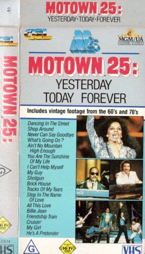 Motown 25 Yesterday Today Forever Vhs New Pal Original Oz Sell Thru
