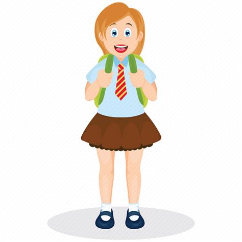 Girl Student Happy Student Pupil School Girl Student Icon