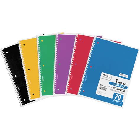 Mead Wide Ruled 1 Subject Notebook Notebooks Acco Brands Corporation