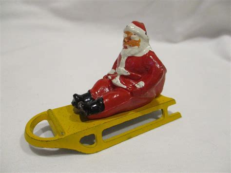 Vintage Antique Barclay Monoil Cast Lead Santa Claus Figure Christmas