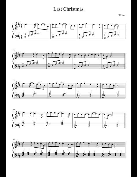 Last Christmas Sheet Music For Piano Download Free In Pdf Or Midi