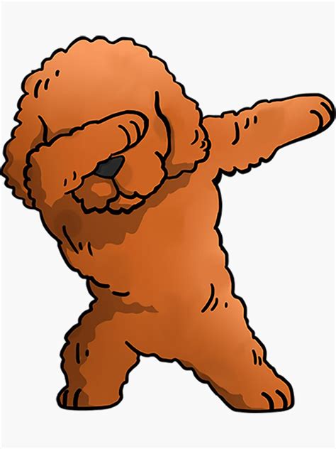 Funny Dabbing Labradoodle Dog Dab Dance Sticker By Rumtv Redbubble