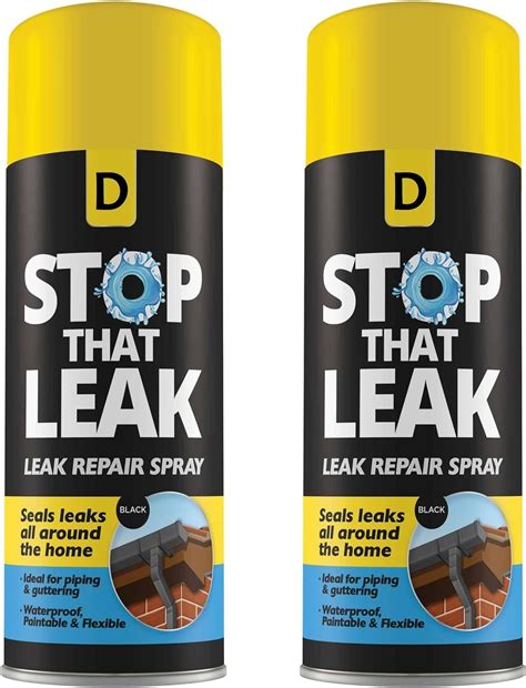 2x 400ml Stop The Leak Sealer Spray Waterproof Sealant For Pipe Leaks