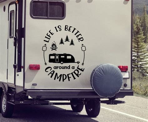camper decal vinyl decal rv decal camper decor personalized decal life is better around a
