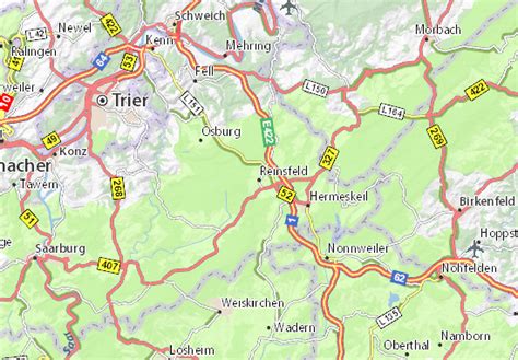 Michelin Landkarte Reinsfeld Stadtplan Reinsfeld Viamichelin
