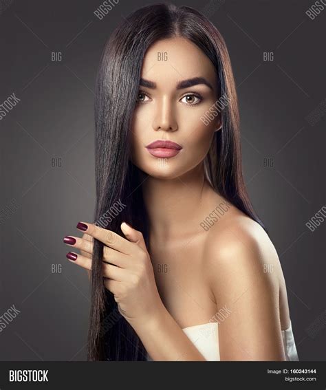 Beautiful Woman With Long Black Hair Images Images Poster