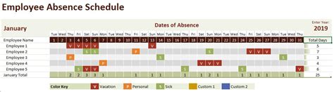 Employee Absence Schedule Excel Excel Templates Vrogue