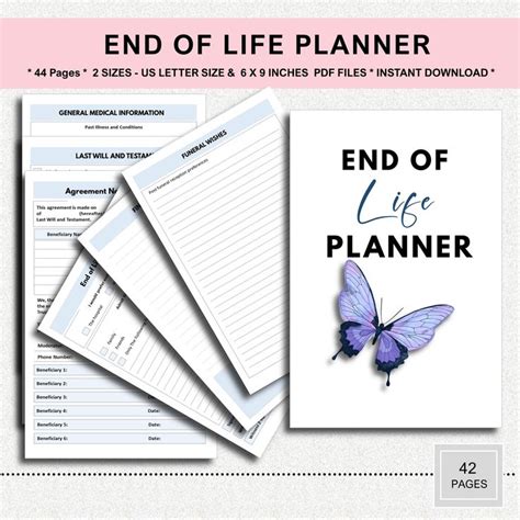 End Of Life Planner Printable Final Wishes Estate Planner Etsy In