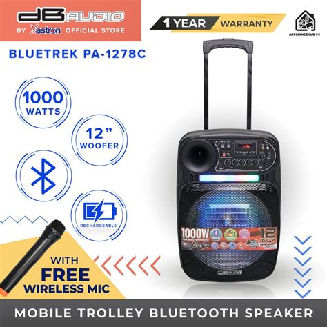 Db Audio By Astron Bluetrek Pa 1278c Portable Mobile Trolley Bluetooth