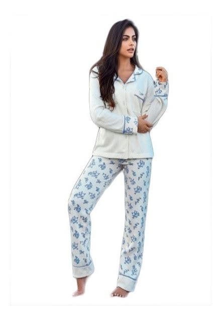 Pijama Clásica Pantalón Largo Manga Larga Mujer Estampada 129900 En Mercado Libre
