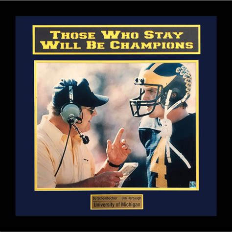 The world clearly would be a better place if more people cared as much about their pursuits as bo does about his. University of Michigan Football Framed Picture: Bo & Jim ...