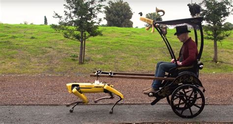 Creepy Boston Dynamics Robot Dog Pulls Adam Savages Rickshaw