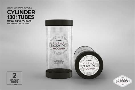 130mm Cylinder Tube Packaging Mockup By Inc Design Studio Thehungryjpeg