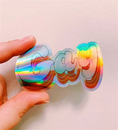 Gay Pride Holographic Vinyl Sticker Lgbtq Queer Laptop Decal Etsy