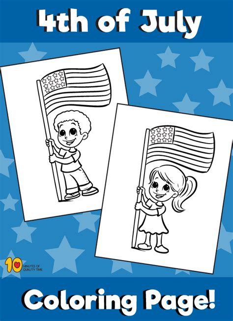 Watching the water colors react to the salt mixture is almost as much fun as watching real fireworks! 4th of July Coloring Pages - Kids Holding Flag | Coloring ...
