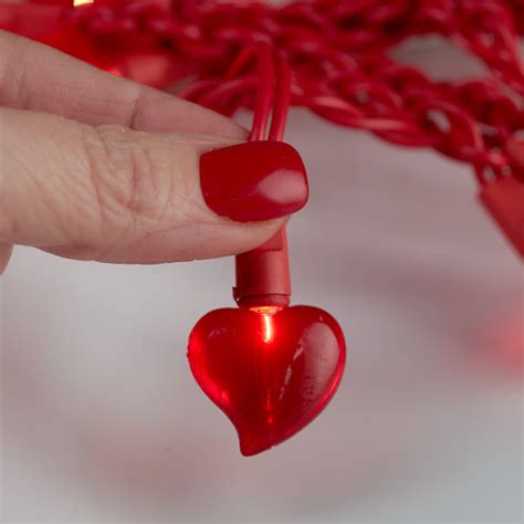 Red Heart Bulb Valentines Day String Lights Lighting Home Decor