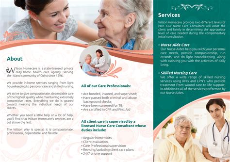 Serious Upmarket Healthcare Brochure Design For Wilson Care Group By