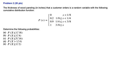 Solved Problem 2 20 Pts The Thickness Of Wood Paneling In Inches
