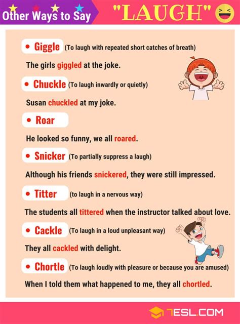 140 Synonyms For Laugh With Examples Another Word For “laugh” • 7esl