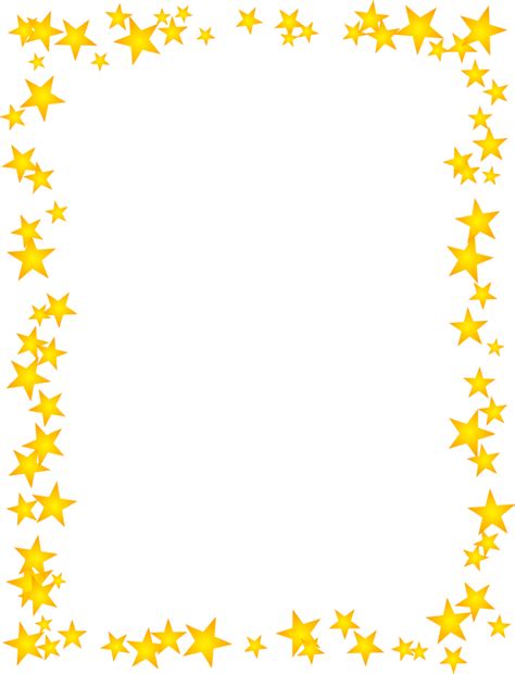 Gold Stars Scattered Border Clip Art Borders Borders For Paper