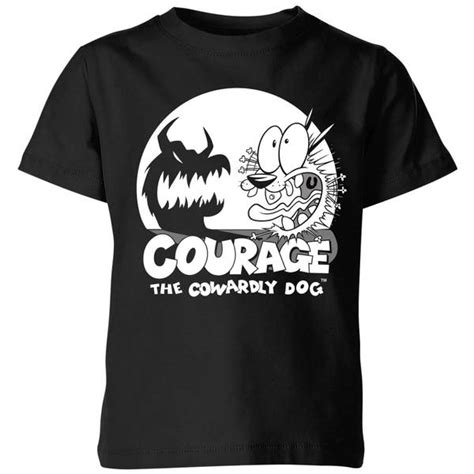 Courage The Cowardly Dog Spotlight Kids T Shirt Black Clothing