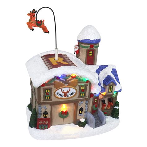 Buy Moving Reindeer School Christmas Village Animated Led Lighted Pre