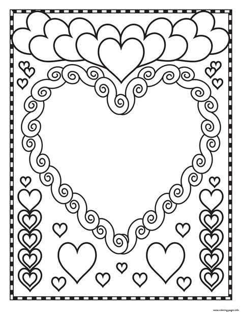 These free printable valentine's day coloring pages are super cute. Valentine Hearts Blank Coloring Pages Printable