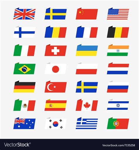 Vector Illustration Flags Icons Simple Flags Of The C