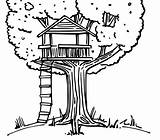 Treehouse Colouring Nice Boomhut sketch template