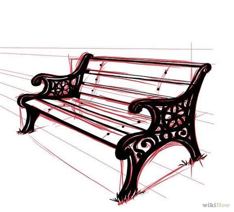 How To Draw A Simple Park Bench Step By Step Litch Magazine Furniture
