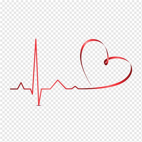 Amor Y Electrocardiograma Latido Del Corazón Cinta Amor Rojo Png