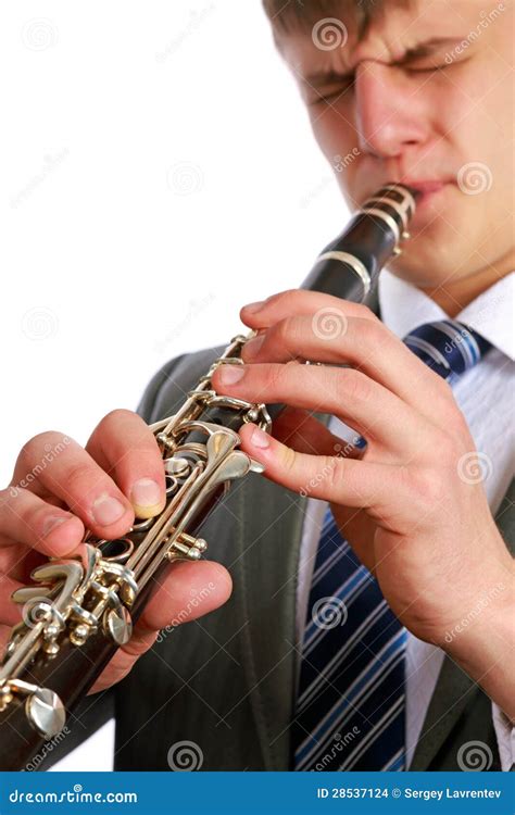 A Young Man Playing The Clarinet Stock Photo Image Of Musician