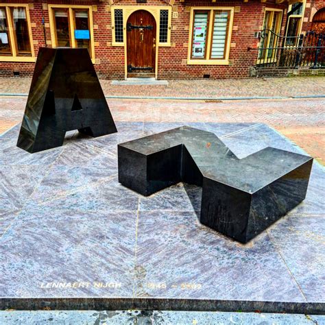 Modern Marble Sculpture In Haarlems City Centre Wheres That